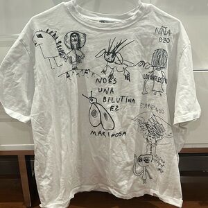 White graphic tshirt ,barley worn
